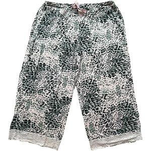 Cool Nights sz L light pink, black, & grey animal print cropped women’s pj pants